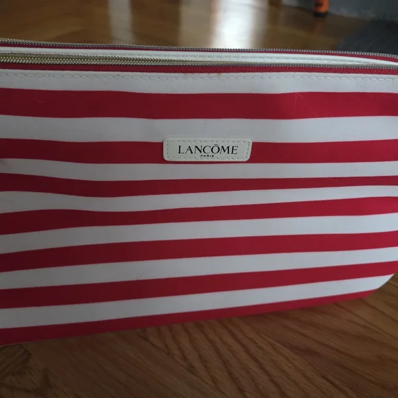 Lancome Red and White Striped Cosmetic Bag - Picture 5 of 6